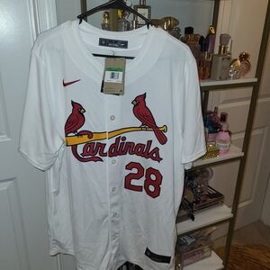 Nike White Cardinals Jersey with Red Accents
